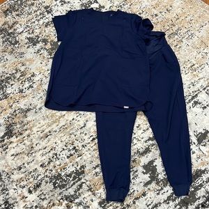 Figs Scrub Set - Navy Blue - Good Used Condition. Large Top and Bottom.